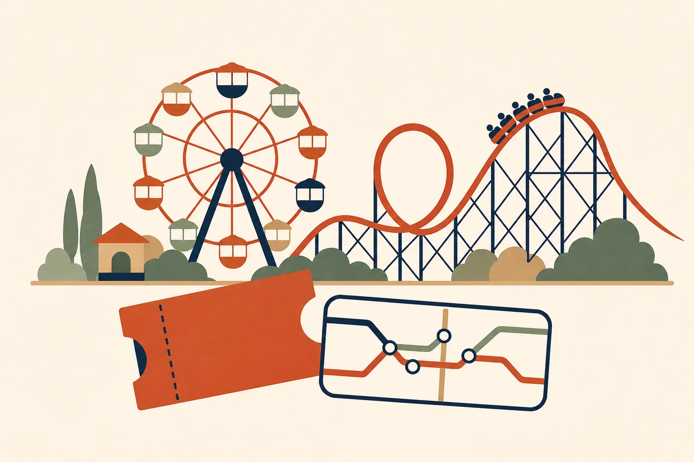 Illustration for the guide: Korean Theme Parks: Everland, Lotte World, and Beyond